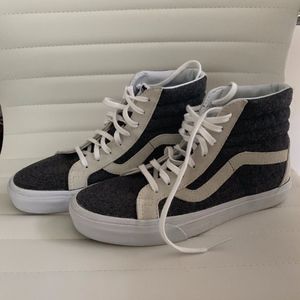 Dark Grey and White high top Vans